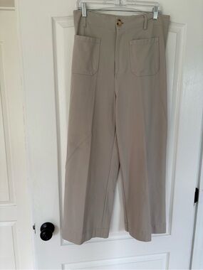 Jones & Co Jones New York Beige Wide Leg Stretch Pants Size 12